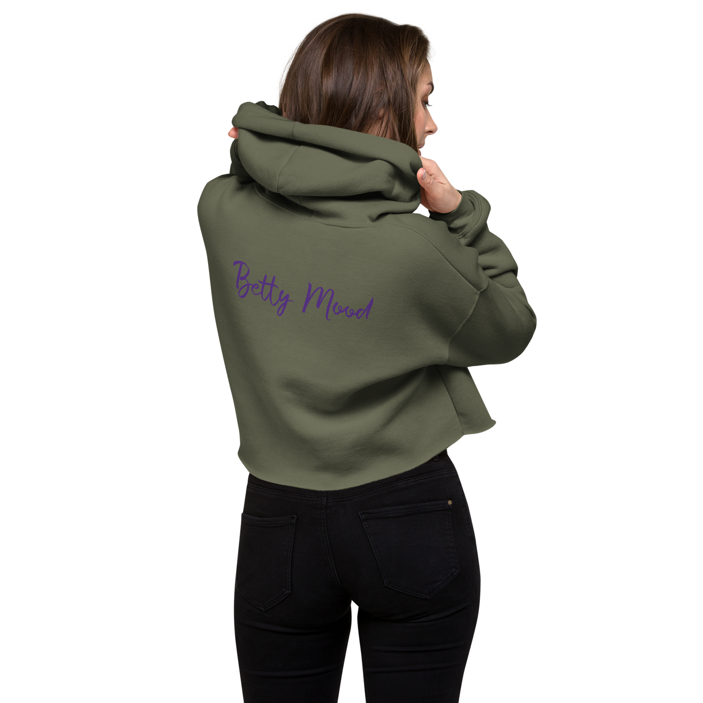 'Purple Haze' 'Betty Mood Classic' Cropped Hoodie